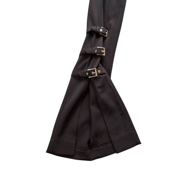 Escada Vintage Y2K  Black Wool Split Leg with Buckle Detail Front Zip Women's - Picture 8 of 16